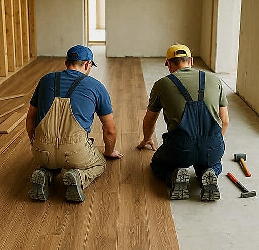 Zemin Kaplama Parke 3 Odaya laminat parke döşeyen usta zemin kaplama işlemi