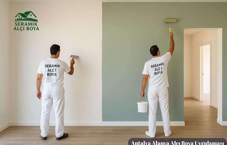 Alanya Alçı Boya Uygulaması 2025 7 Antalya Alanya Alçı Boya Uygulaması, Alanya Müstakil Ev iç Cephe Boyama Uygulaması